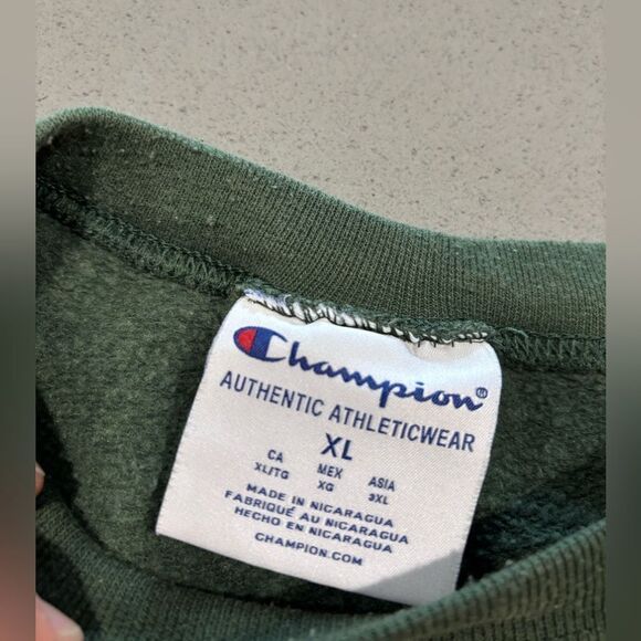 Men’s Green Champion Baylor Bears Crewneck Sweatshirt Size XL Vintage Pullover - Picture 4 of 6